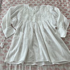 Gauzy embroidered peasant blouse
